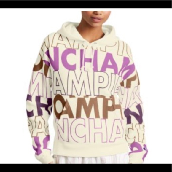 Champion Women’s Reverse Weave All-Over Print Hoodie Sweatshirt S - Picture 1 of 6